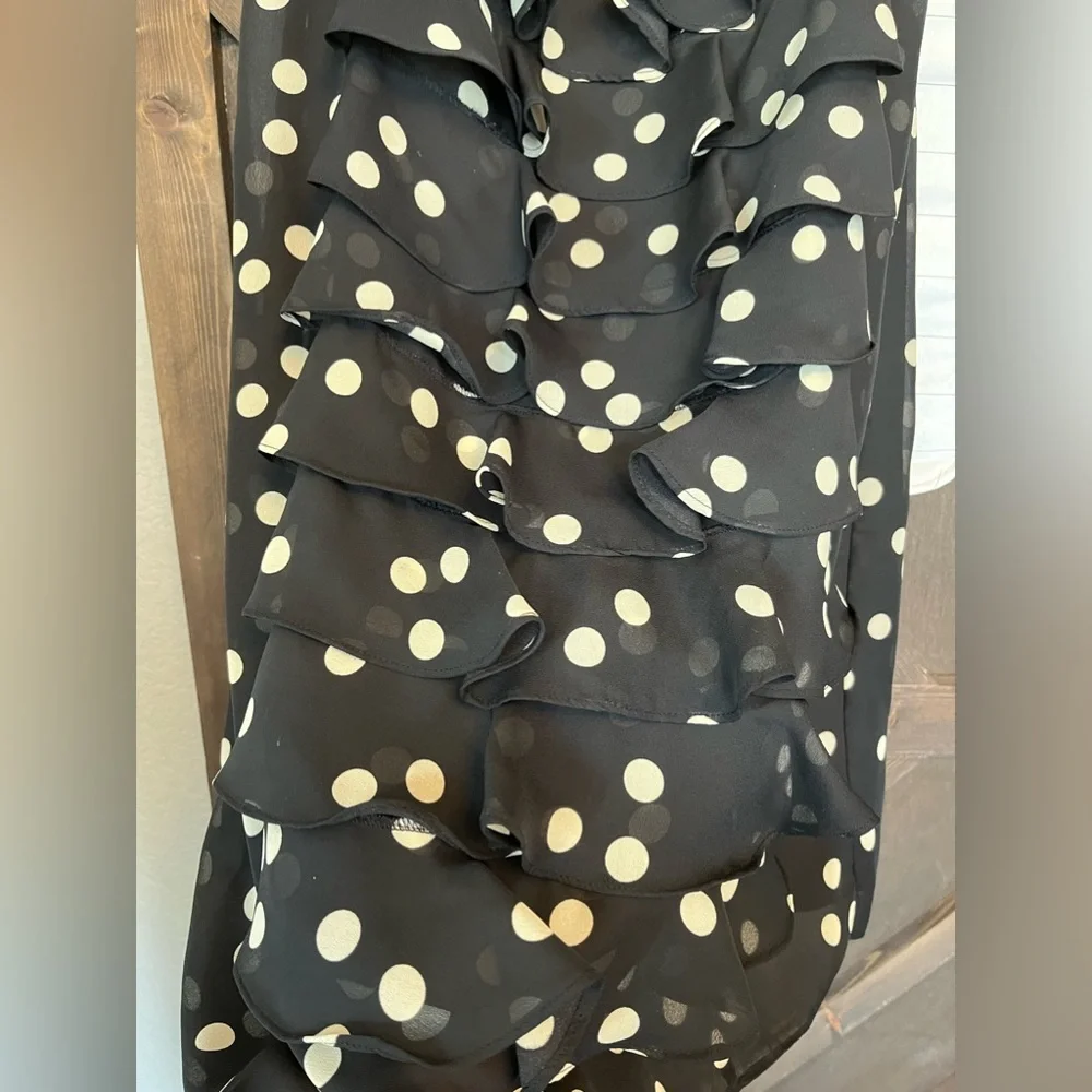 Adrianna Pappel Polka Dot Ruffle Dress Size 14 - Picture 5 of 6